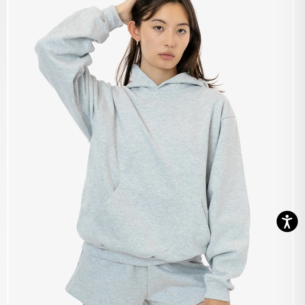 NWOT Los Angeles Apparel Heavy Fleece Hoodie in Ash Large
